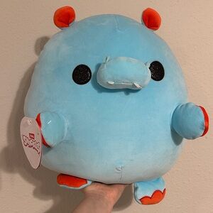 [missing accessory] snackles large plush blue hippo plush